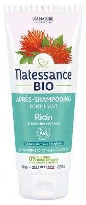 Natessance Balsam fortifiant cu ulei de ricin și keratină vegetală bio, 200 ml