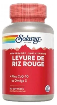 Solaray Drojdie de orez roșu Plus CoQ-10 și Omega 3, 60 de capsule — preț și oferte