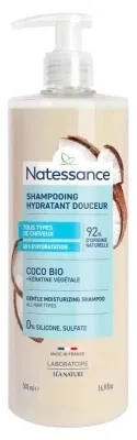Natessance Șampon hidratant organic cu cocos, pentru pielea sensibilă, 500 ml — preț și oferte