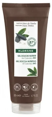 Klorane Gel de duș hrănitor cu cupuaçu organic și boabe de tonka, 200 ml