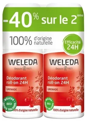 Weleda Deodorant cu rodie, roll-on, 24 ore, set de 2 x 50 ml — preț și oferte