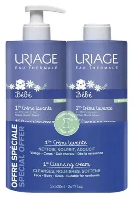 Uriage Bébé Prima Cremă de Spălare, Set de 2 x 500 ml — preț și oferte