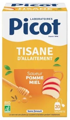 Picot Ceai pentru alăptare cu aromă de mere și miere, organic, 20 de pliculețe — preț și oferte