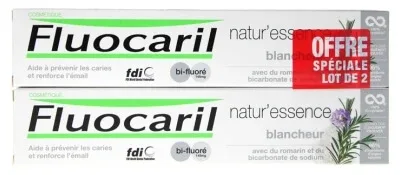 Fluocaril Natur'Essence Pastă de dinți pentru albire cu dublă fluorizare, pachet de 2 x 75 ml — preț și oferte