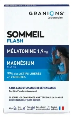 Granions Pro Somnis Sommeil Flash Melatonină 1900, 20 comprimate sublinguale