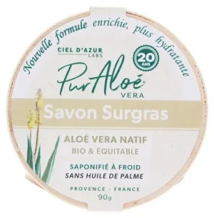 Săpun pur cu aloe vera 20%, sugras, organic, 90 g