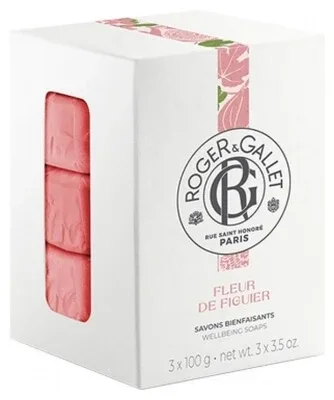 Roger & Gallet Fleur de Figuier – 3 săpunuri cu proprietăți benefice, câte 100 g fiecare — preț și oferte