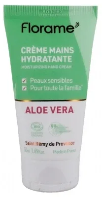 Florame Cremă hidratantă pentru mâini cu aloe vera organică, 50 ml