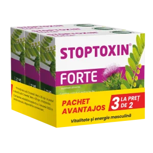 Stoptoxin Forte Pachet promotional, Fiterman Pharma | 3 cutii x 30 capsule la pret de 2