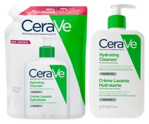 CeraVe Cremă de curățare hidratantă 473 ml + Reîncărcare ecologică 473 ml