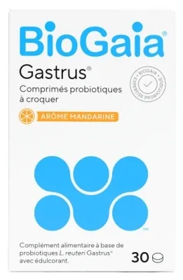 BioGaia Gastrus – Comprimate probiotice masticabile, 30 de comprimate — preț și oferte