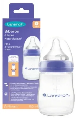 Lansinoh Natural Wave Biberon pentru copii de la 1 lună în sus, 160 ml — preț și oferte