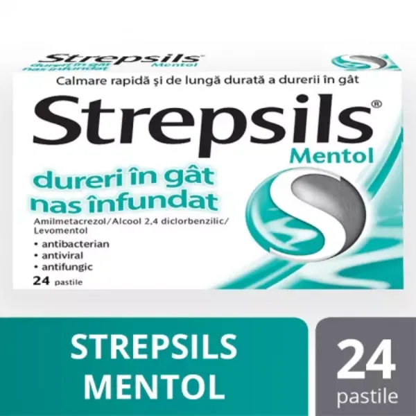 Strepsils Mentol, Reckitt Benckiser | 24 pastile — preț și oferte
