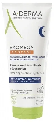 A-DERMA Exomega Control Cremă de noapte emolientă și reparatoare 200 ml