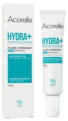 Acorelle Hydra+ Protecție solară zilnică – Fluid hidratant SPF 20, organic, 40 ml