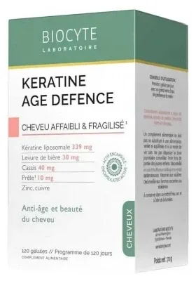 Biocyte Keratin Age Defence pentru părul slăbit și fragilizat, 120 de capsule
