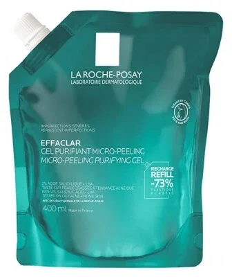 La Roche-Posay Effaclar Gel purificator cu micro-exfoliere, reîncărcare ecologică, 400 ml — preț și oferte