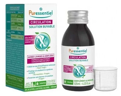 Puressentiel Circulation – Soluție de băut pentru picioare grele și umflate, 125 ml — preț și oferte