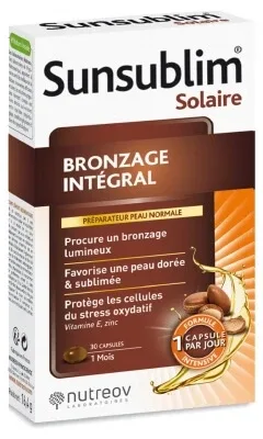 Nutreov Sunsublim Bronzaj integral pentru piele normală, 30 de capsule