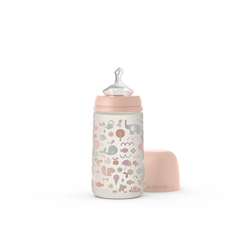 Suavinex Memories portocaliu Biberon tetina silicon ortodontica flux mediu 0-6 luni | 270 ml — preț și oferte