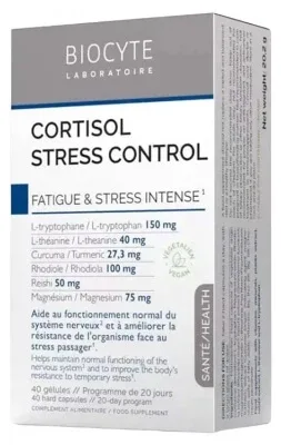 Biocyte Cortisol Stress Control – Împotriva oboselii și stresului intens – 40 de capsule — preț și oferte