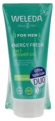 Weleda pentru bărbați Gel de duș Energy Fresh 3 în 1 Set de 2 x 200 ml — preț și oferte