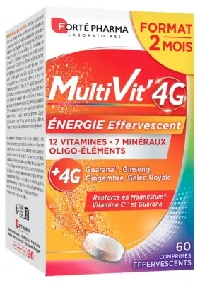 Forté Pharma MultiVit'4G Energie 60 comprimate efervescente — preț și oferte