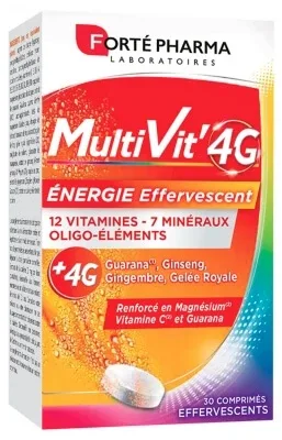 Forté Pharma MultiVit'4G Energie 30 comprimate efervescente — preț și oferte