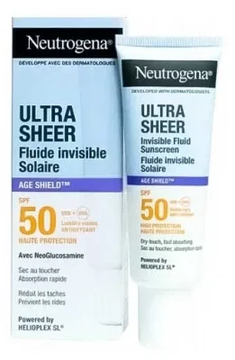 Neutrogena Ultra Sheer Fluid solar invizibil Age Shield SPF50 50 ml — preț și oferte
