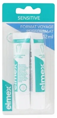 Elmex Sensitive Pastă de dinți, format de călătorie, set de 2 x 12 ml — preț și oferte