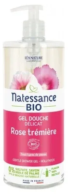 Natessance Gel de duș delicat cu trandafir de grădină organic 1 L — preț și oferte