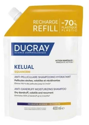 Ducray Kelual Squanorm Șampon hidratant antimătreață, rezerve de 400 ml — preț și oferte