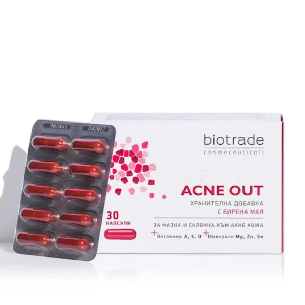 Supliment alimentar pentru ten acneic Acne Out | 30 capsule BIOTRADE — preț și oferte