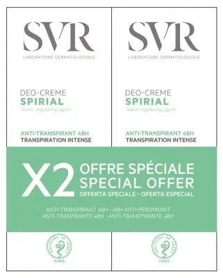 SVR Spirial Cremă deodorantă antiperspirantă intensă 48H Set de 2 x 50 ml — preț și oferte