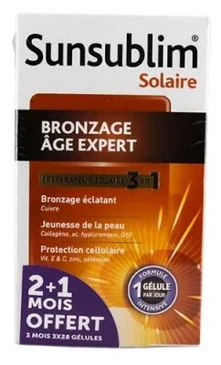 Nutreov Sunsublim Bronzaj pentru vârstă avansată, pachet de 3 x 28 capsule — preț și oferte