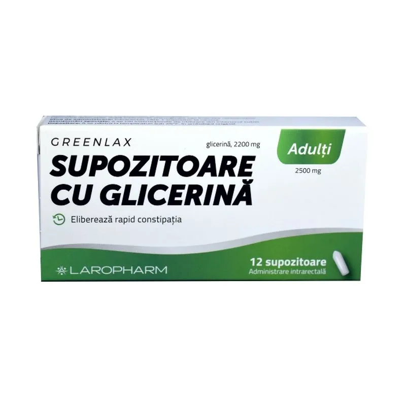 Supozitoare cu glicerina pentru adulti Greenlax, Laropharm | 12 bucati — preț și oferte