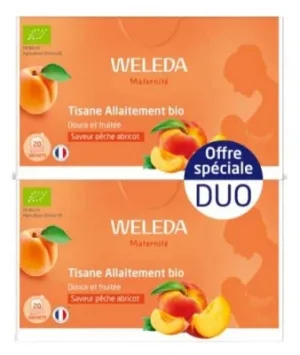 Weleda Ceai pentru alăptare cu piersici și caise ecologice, pachet de 2 x 20 pliculețe
