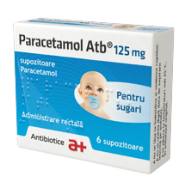 Supozitoare cu paracetamol pentru sugari, 125 mg, Antibiotice SA | 6 supozitoare — preț și oferte