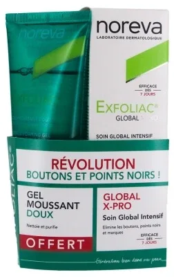 Noreva Exfoliac Global X-Pro Tratament intensiv global 30 ml + Gel spumant delicat 100 ml cadou