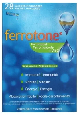 Ferrotone Fer Natural + Vitamina C 28 pliculețe — preț și oferte