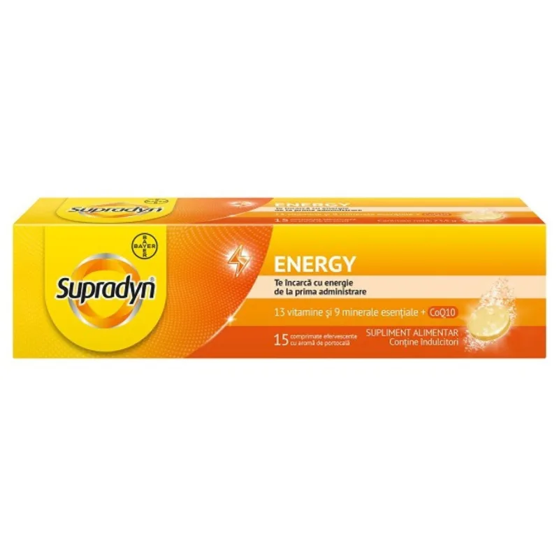 Supradyn Energy cu Coenzima Q10 | 15 comprimate efervescente BAYER — preț și oferte