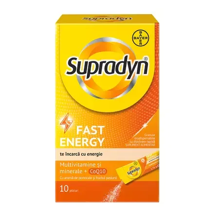 Supradyn Fast Energy cu Coenzima Q 10, Bayer | 10 plicuri — preț și oferte