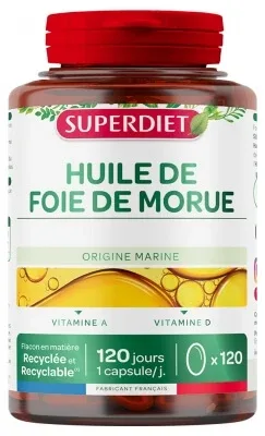 Superdiet Ulei de ficat de cod 120 de capsule — preț și oferte