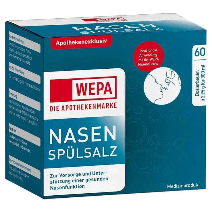 WEPA Sare pentru spălarea nasului, 20 x 2,95 g sare — preț și oferte