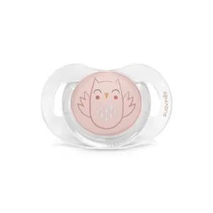 Suzeta anatomica SX Pro din silicon premium 0-6 luni, bufnita roz, Bonhomia, Suavinex