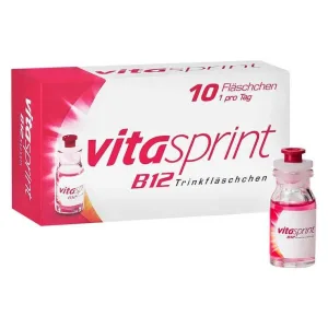 vitasprint B12 – flacoane cu vitamina B12 pentru mai multă energie, 2 x 30 bucăți de pulbere pentru prepararea unei soluții orale
