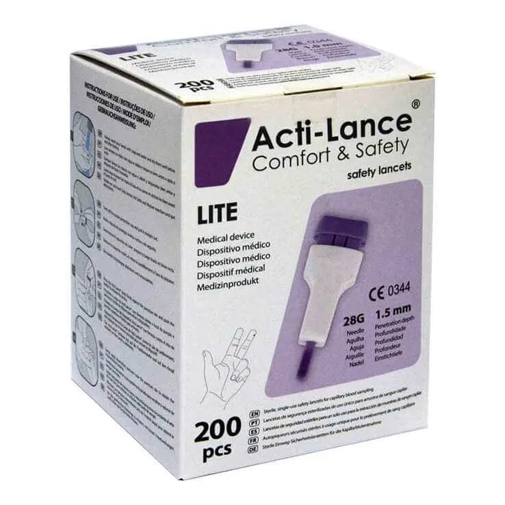 Lancete de siguranță Acti-Lance lite 28 G, 200 de lancete — preț și oferte