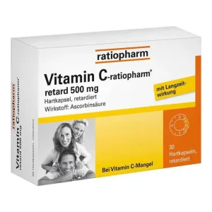 Vitamina C-ratiopharm® retard 500 mg capsule, 30 capsule cu eliberare prelungită