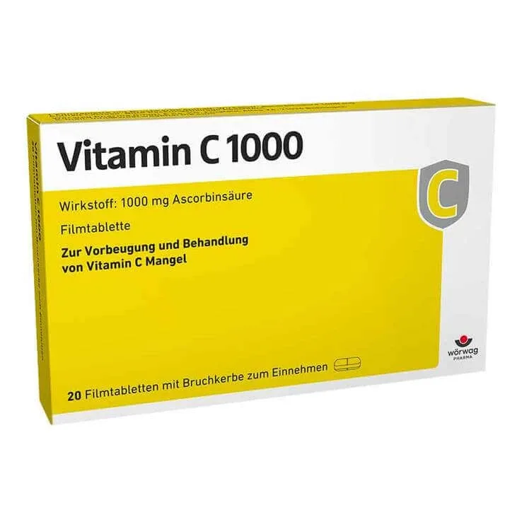 Comprimate de vitamina C 1000 mg, 20 comprimate filmate — preț și oferte