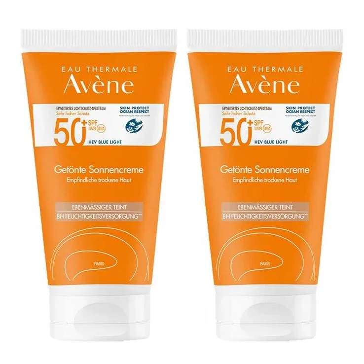 Cremă de protecție solară Avene SPF 50+, cu nuanță, 2x50 ml cremă — preț și oferte